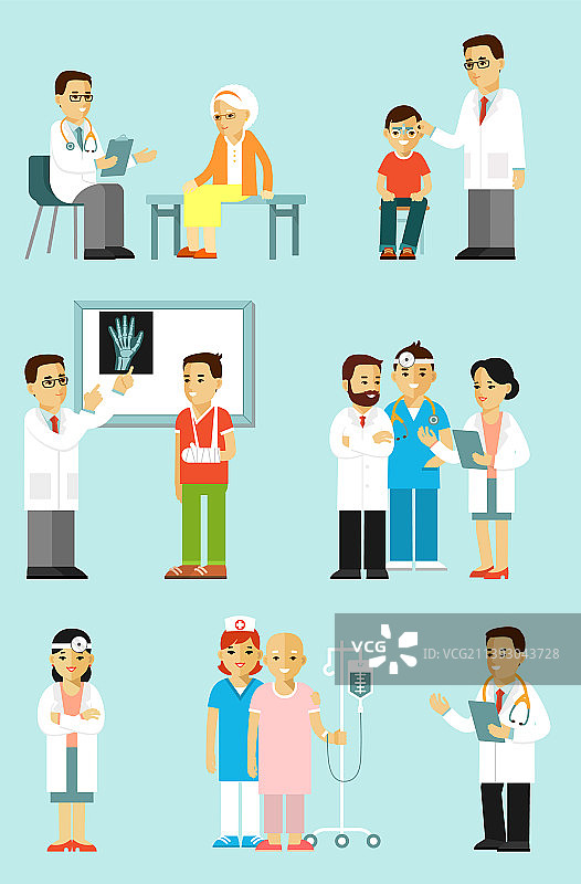 不同情境下的医生和病人图片素材