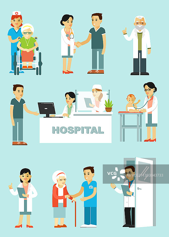 不同情境下的医生和病人图片素材