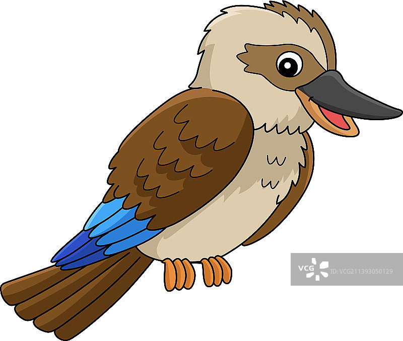 笑翠鸟卡通彩色剪贴画图片素材