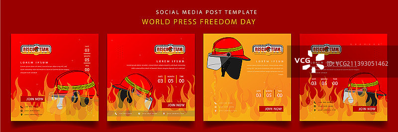 火焰风格社交媒体帖子模板图片素材