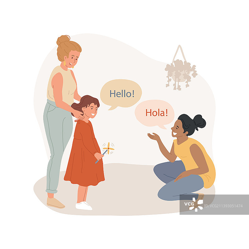 卡通人物用外语问好图片素材