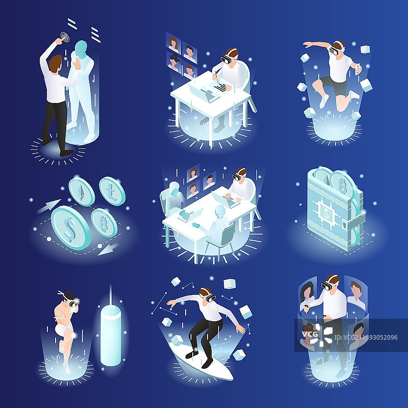 VR元宇宙2.5D图标合集图片素材