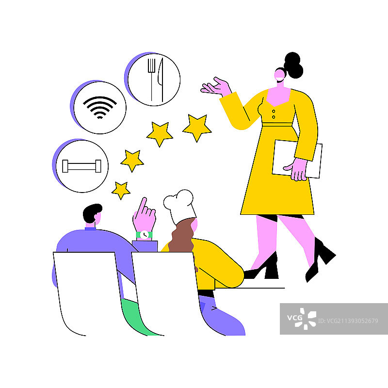 酒店服务课程抽象概念图片素材