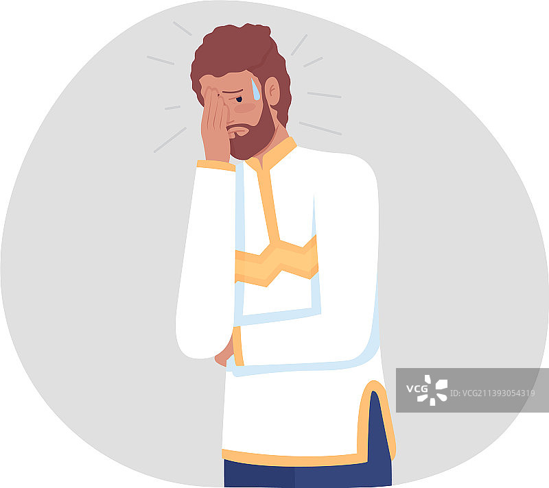 感到羞愧的2D人物图片素材