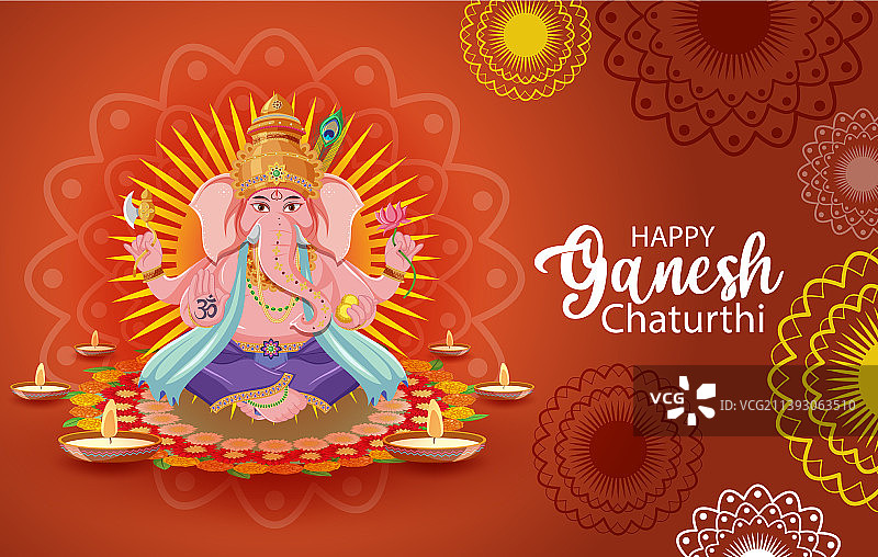 Ganesh Chaturthi节海报图片素材