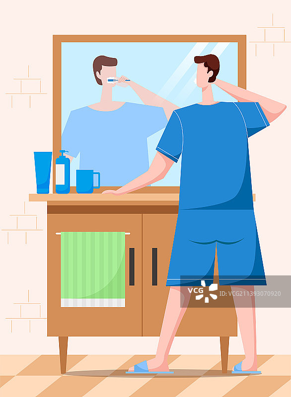 早晨刷牙图片素材