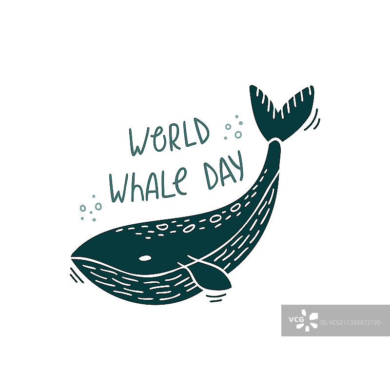 带有手绘字体的鲸鱼——世界鲸鱼图片素材
