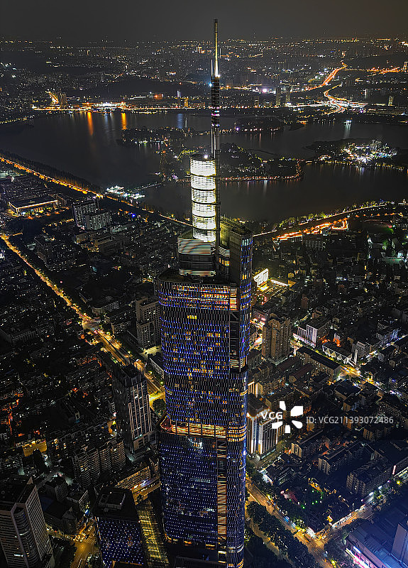 紫峰与玄武湖夜景图片素材