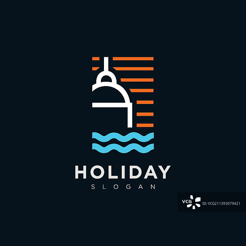 圣托里尼希腊岛屿标志图标设计模板图片素材