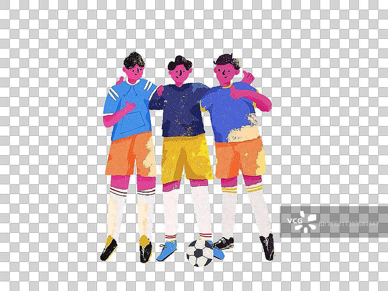 运动员兄弟合影点赞人物插画素材图片素材