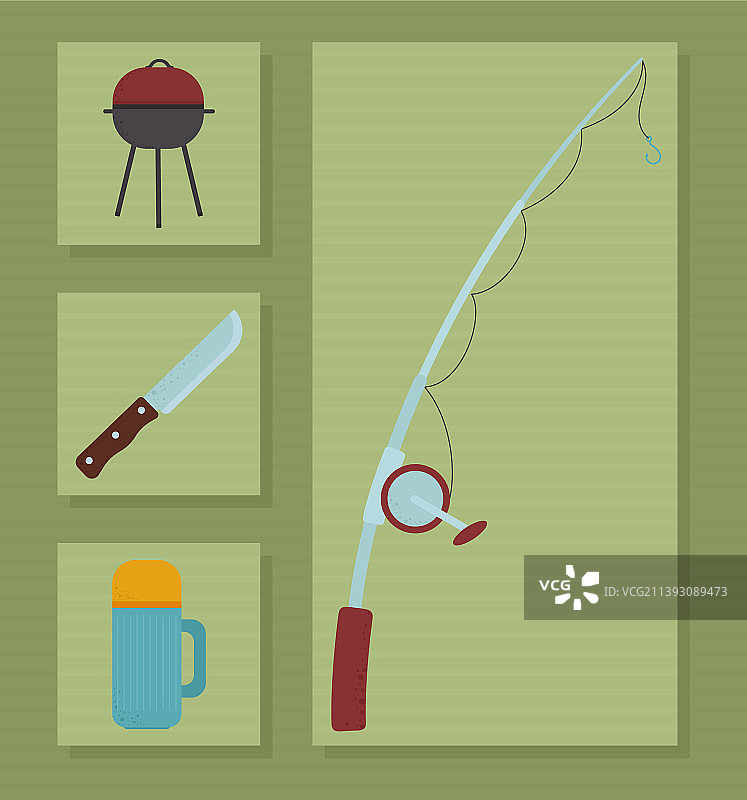 野营装备图标集图片素材