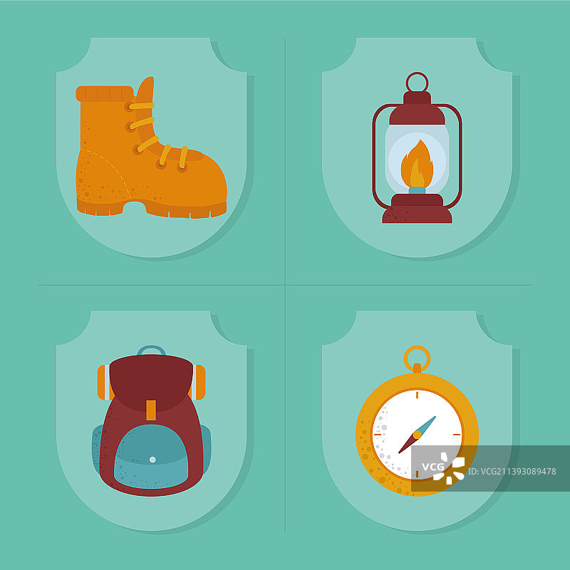 露营图标集图片素材