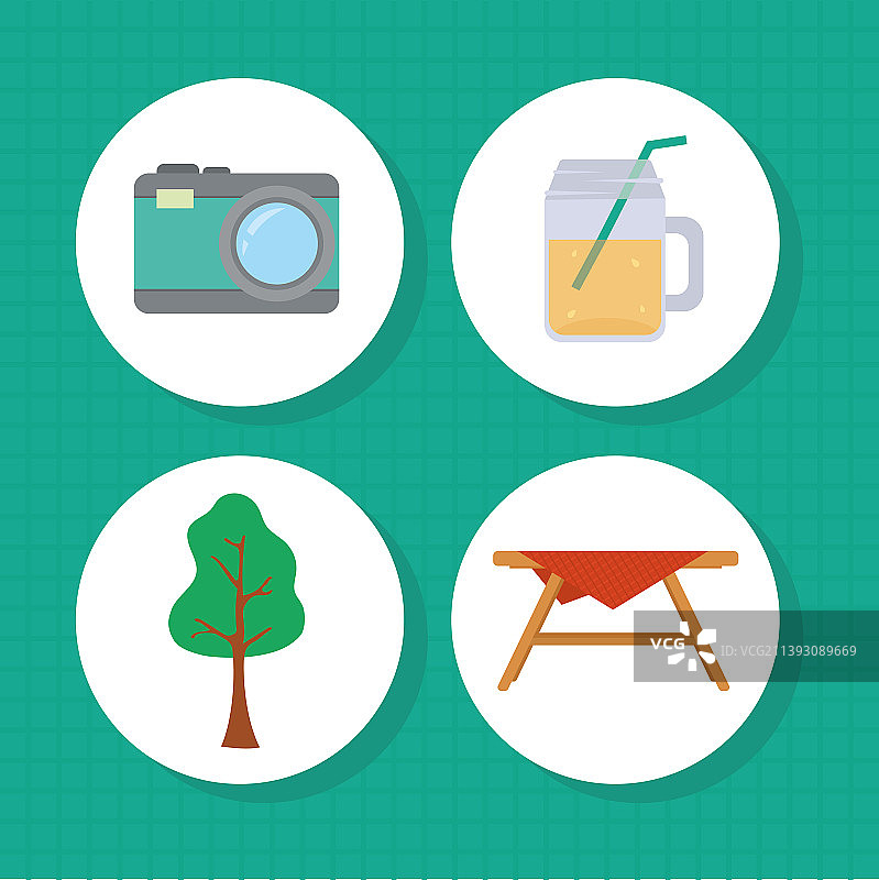 野餐装备图标合集图片素材