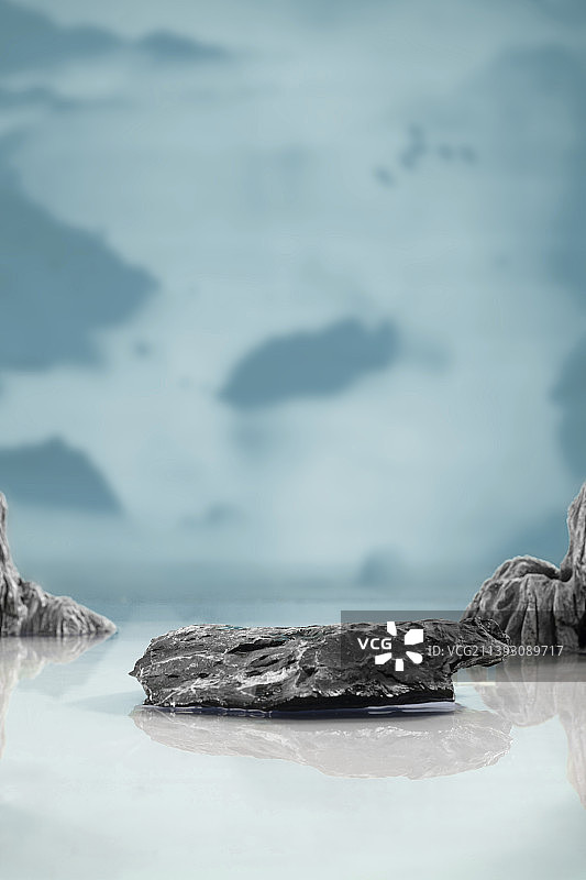 中国风的石头平台图片素材