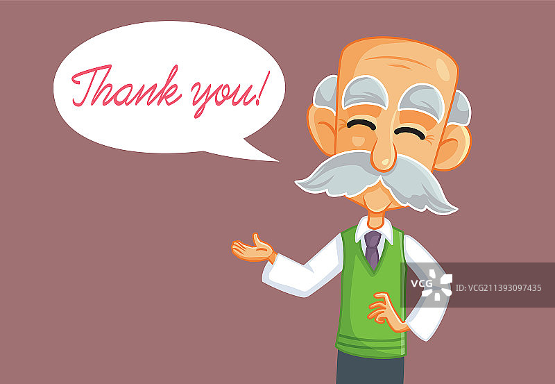 年长的男人说谢谢卡通图片素材