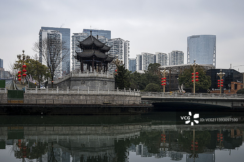 成都著名景点——合江亭图片素材