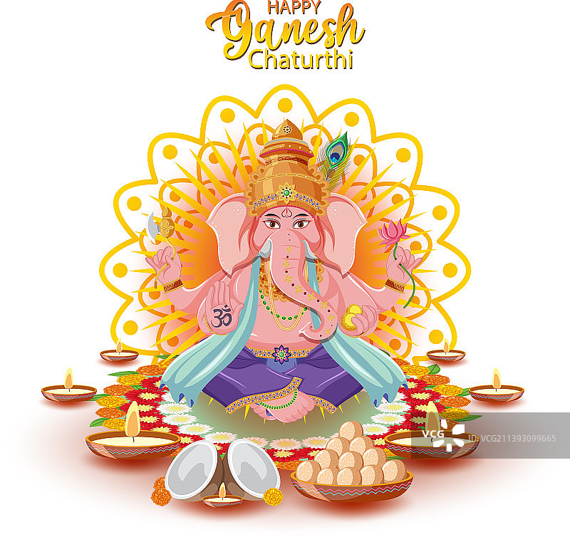 Ganesh Chaturthi节海报图片素材