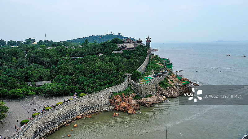 中国四大名楼之一，曾经戚继光抗倭地，山东烟台蓬莱阁图片素材