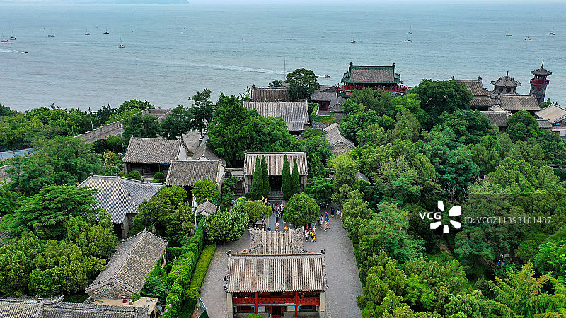 中国四大名楼之一，曾经戚继光抗倭地，山东烟台蓬莱阁图片素材