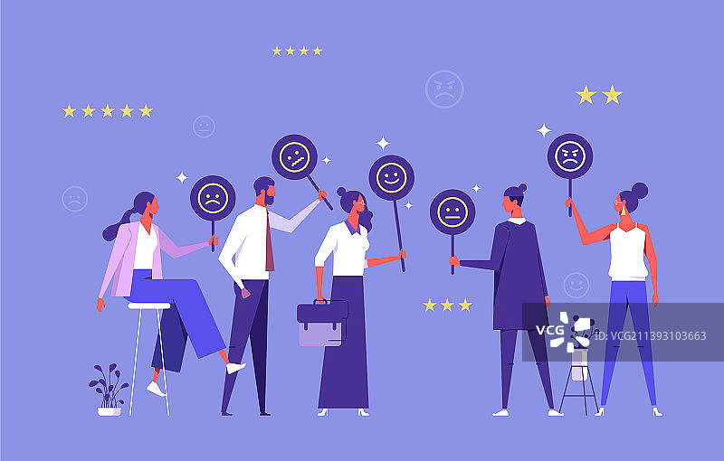 满意度评分和评价概念图片素材