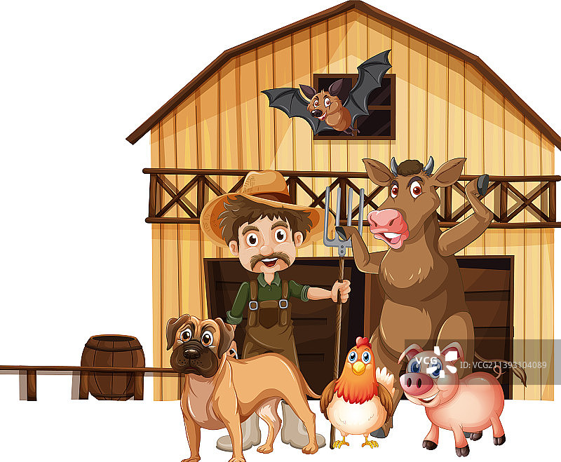 以农民和动物为主题的农业图片素材