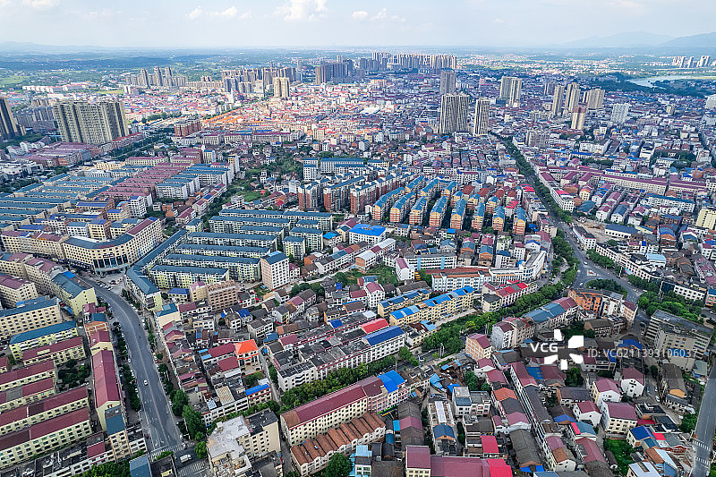 中国湖南株洲市攸县城密集楼房建筑风光图片素材