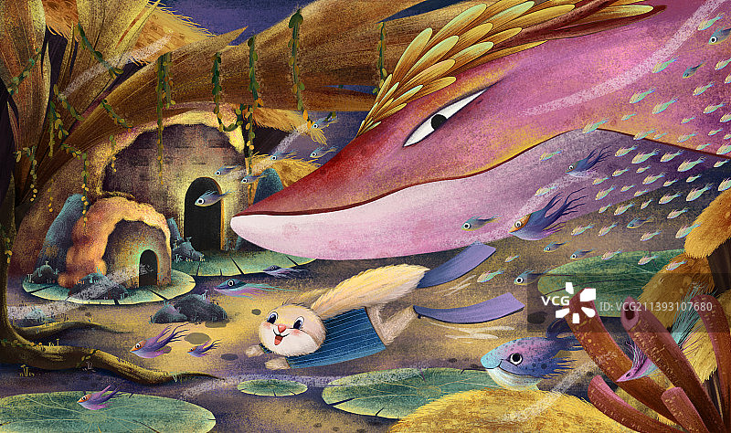 儿童插画-爱幻想的比格图片素材