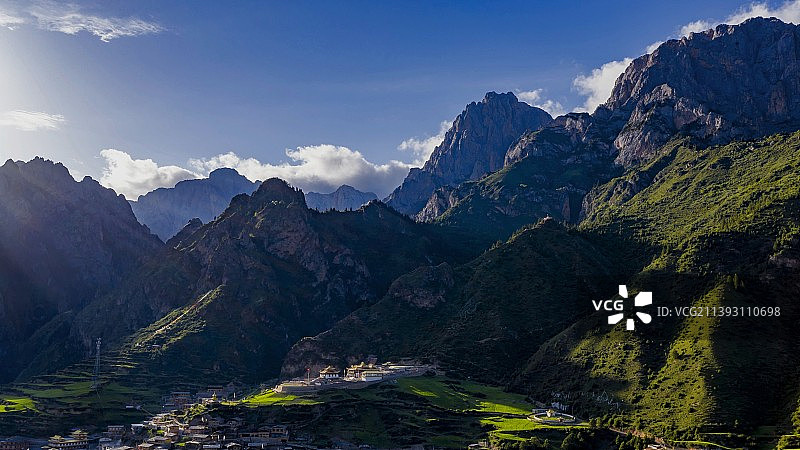 扎尕那日落图片素材