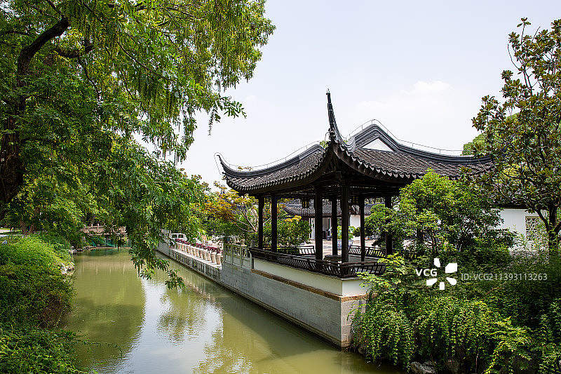 苏州园林昆山亭林园夏日风光图片素材