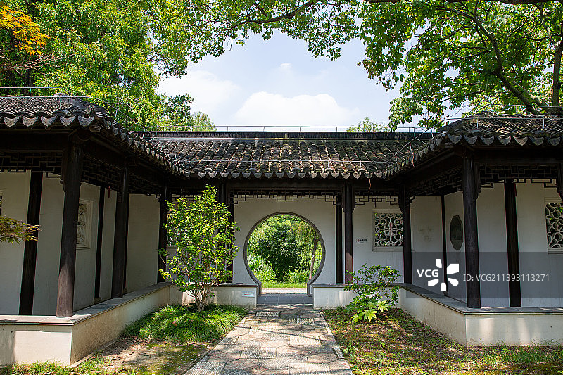 苏州园林昆山亭林园夏日风光图片素材