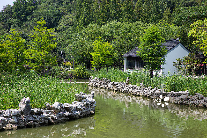 苏州园林昆山亭林园夏日风光图片素材