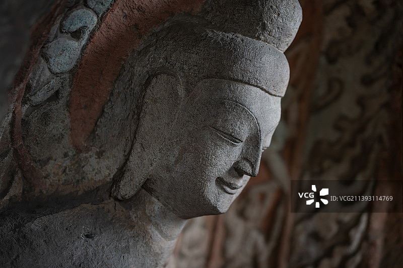 云冈石窟 第五窟佛像图片素材