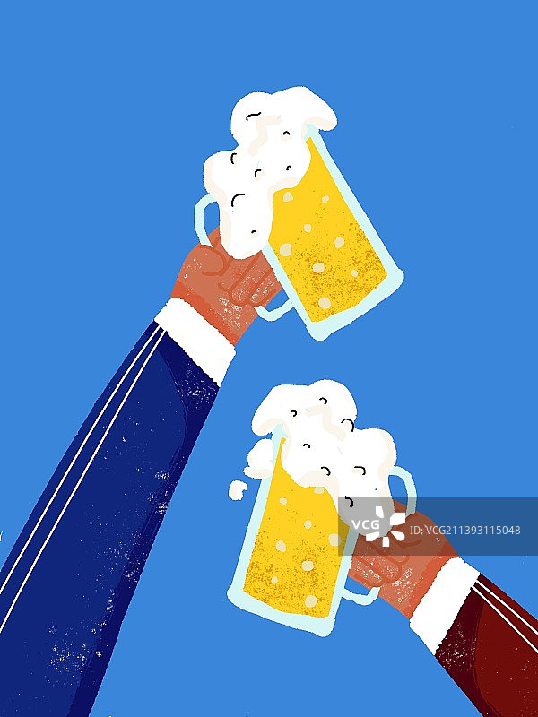 夏天国际啤酒节喝啤酒跳舞喜悦氛围庆祝人物插画图片素材