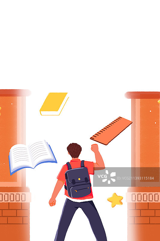 卡通手绘开学季教育学习插画图片素材