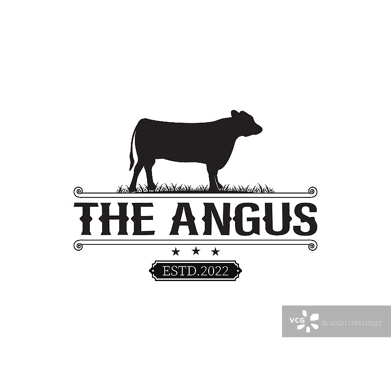复古奶牛标签标志设计图片素材