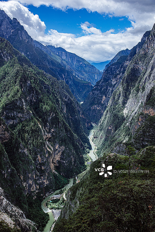 云南香格里拉大峡谷自然风光图片素材