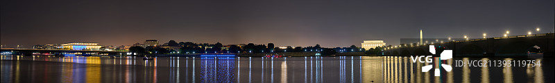 阿灵顿纪念桥夜景全景（美国）图片素材