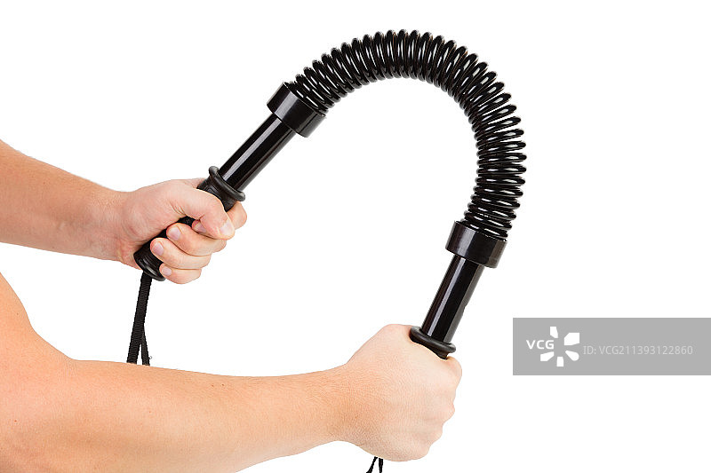 黑色金属弹簧臂扩胸器图片素材