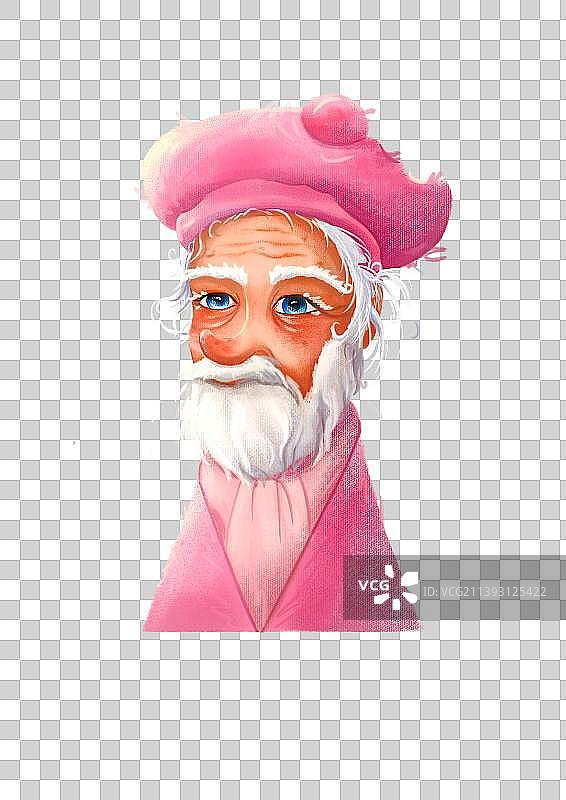 带着贝雷帽的老爷爷图片素材