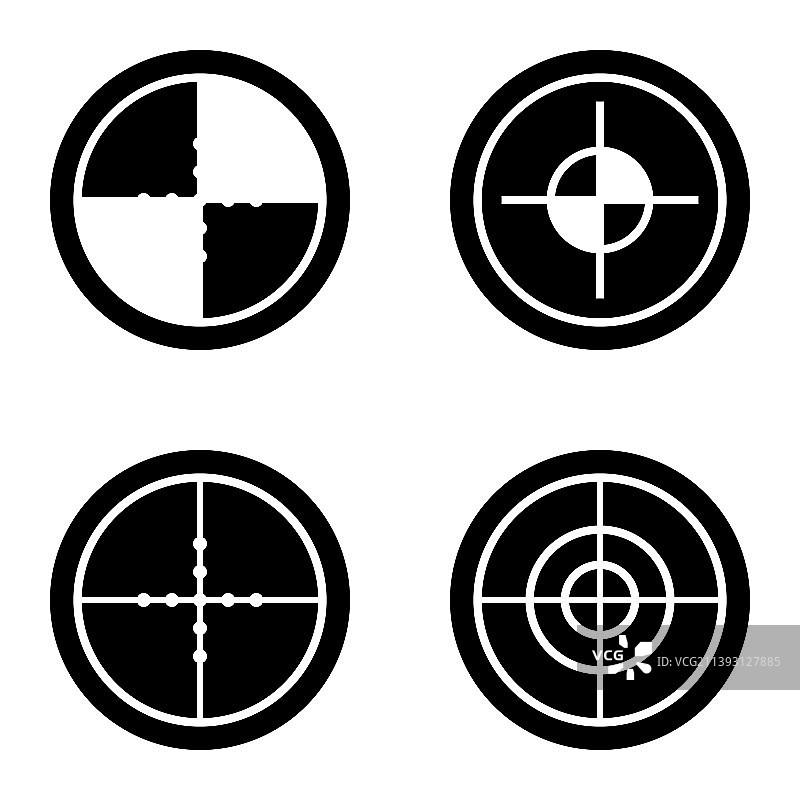 十字线字形扁平图标集图片素材