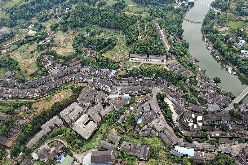 重庆铜梁安居古镇航拍图片素材