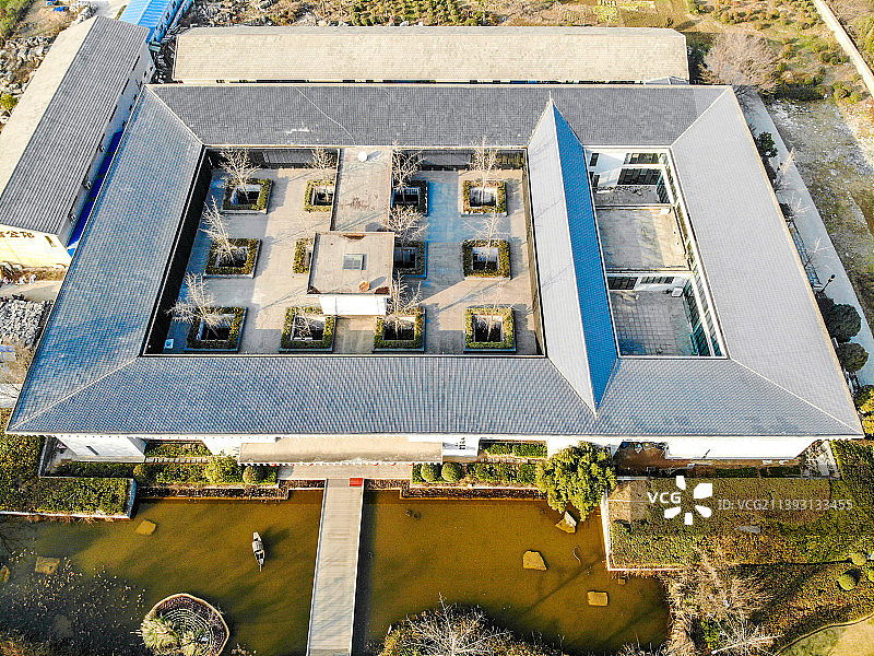 航拍江苏徐州圣旨博物馆 九里山两汉文化旅游区龟山景区图片素材