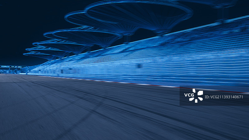上海F1国际赛车场汽车赛道科技未来感特效图片素材