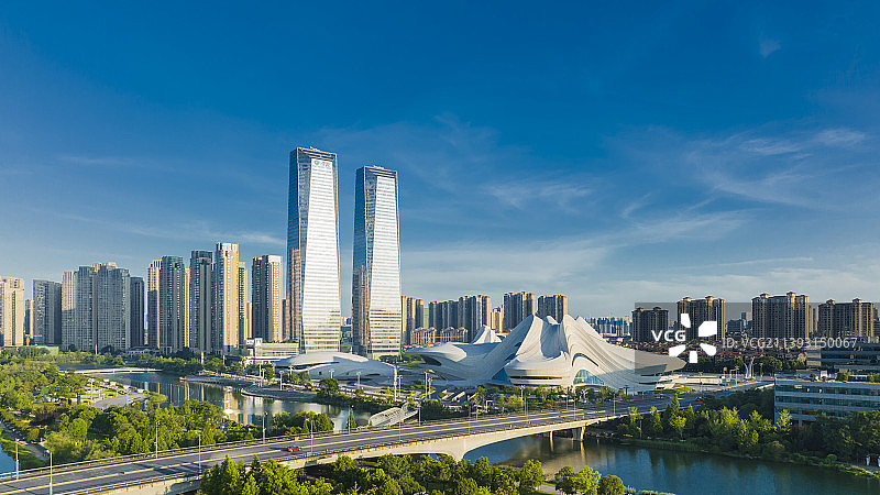 航拍长沙梅溪湖国际文化艺术中心图片素材