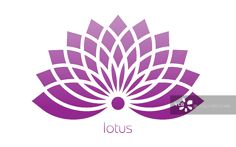 生命之花神圣几何紫色莲花标志图片素材
