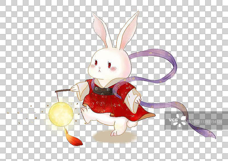 提灯笼的小兔图片素材