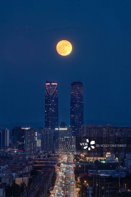 昆明超级月亮图片素材