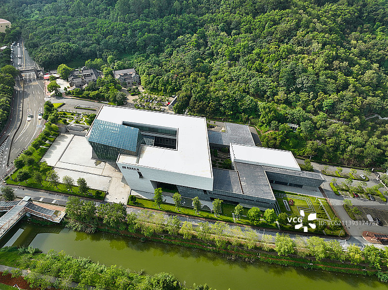 广东省佛山市南海区西樵山风景区国艺影视城南海博物馆航拍图片素材