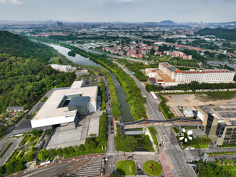 广东省佛山市南海区西樵山风景区国艺影视城南海博物馆航拍图片素材