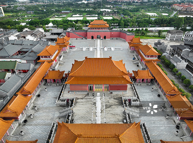 广东省佛山市南海区西樵山风景区国艺影视城南海博物馆航拍图片素材